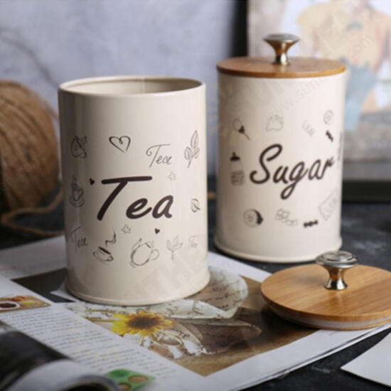 3PCS Retro Tea Coffee Sugar Kitchen Storage Container Canisters Jars Pots Tins