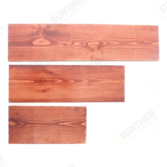 3Pcs 40+60+80cm Wooden Board Shelves Wall Mount Floating Shelf Display Bracket Waterproof Decor