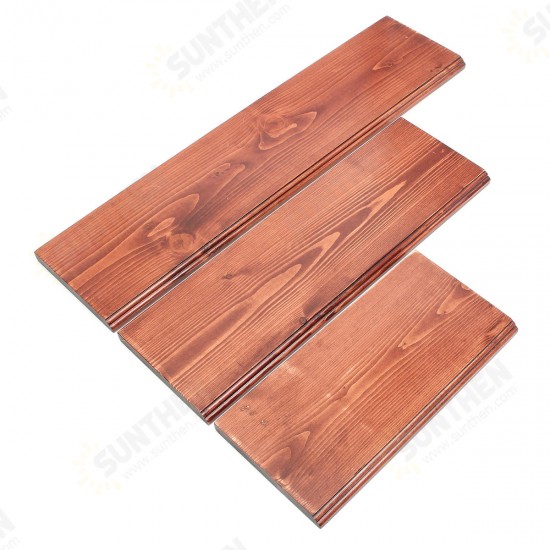 3Pcs 40+60+80cm Wooden Board Shelves Wall Mount Floating Shelf Display Bracket Waterproof Decor