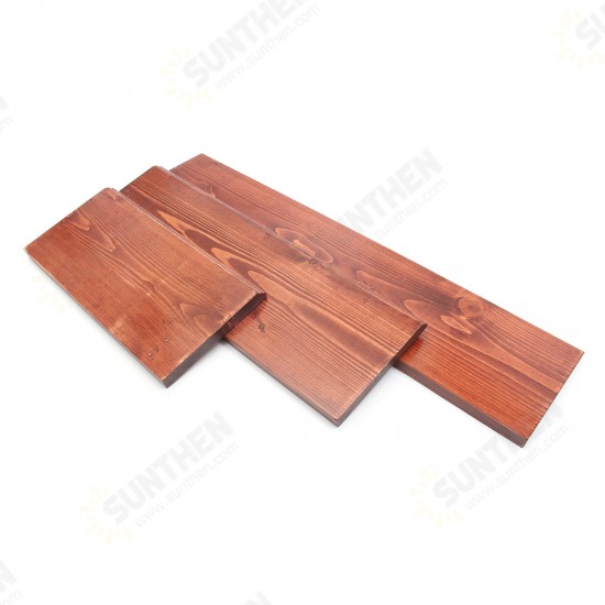 3Pcs 40+60+80cm Wooden Board Shelves Wall Mount Floating Shelf Display Bracket Waterproof Decor