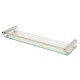 40/50/60CM Modern Bathroom Glass Shower Caddy Storage Shelf Wall Mounted Brass Base & Glass Tier