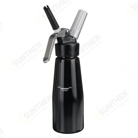 500ml Whipped Cream Dispenser Whipper Cracker Attachen Nozzles Desserts Maker Kitchen Bakeware Tool