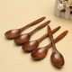 5Pcs Wooden Cooking Kitchen Utensil Coffee Tea Ice Cream Soup Caterin Spoon Tool