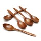 5Pcs Wooden Cooking Kitchen Utensil Coffee Tea Ice Cream Soup Caterin Spoon Tool