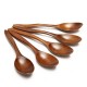 5Pcs Wooden Cooking Kitchen Utensil Coffee Tea Ice Cream Soup Caterin Spoon Tool