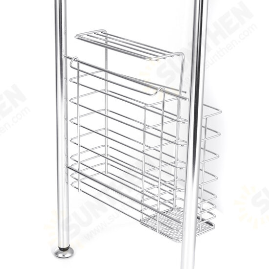 64/74/84cm Double Layer Stainless Steel Rack Shelf Storage for Kitchen Dishes Arrangement