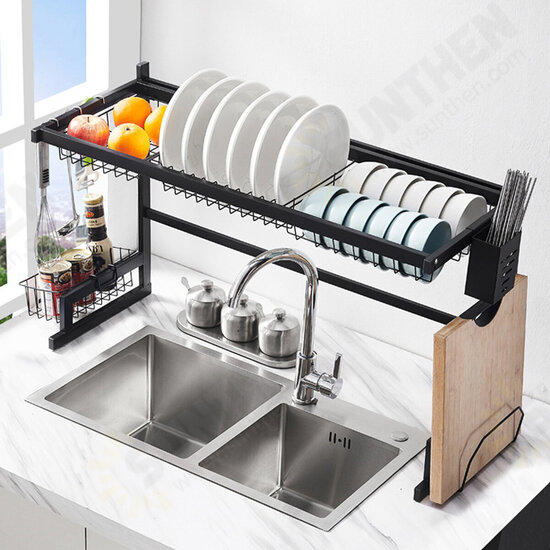 65/85CM Dish Drying Rack Organizer Over Sink Kitchen Draining Storage Holder Drain Rack