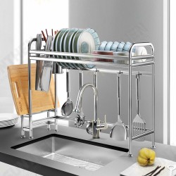 66cm/91cm Stainless Steel Over Sink Dish Drying Rack Storage Multifunctional Arrangement for Kitchen Counter 66cm/91cm Stainless Steel Over Sink Dish Drying Rack Storage Multifunctional Arrangement for Kitchen Counter