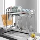 66cm/91cm Stainless Steel Over Sink Dish Drying Rack Storage Multifunctional Arrangement for Kitchen Counter