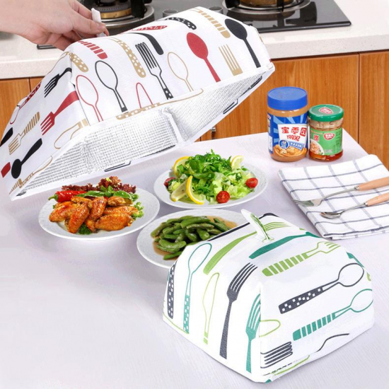 Aluminum Foil Food Cover Foldable Heat Preservation Insulation Vegetable Dishes Table Dust Cover Kitchen Gadgets