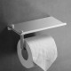 Aluminum Toilet Paper Punch Free Holder With Phone Shelf Wall Mounted Bathroom Accessories Tissues Roll Dispenser Matte