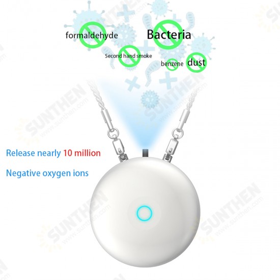 Wearable Air Purifier Necklace Mini Portable USB Air Cleaner Negative Eliminate Haze Bacteria Low Noise Air Freshener