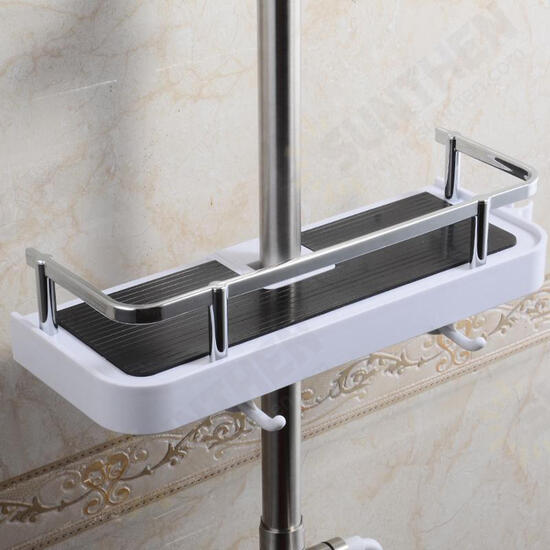 Bathroom Pole Shelf Shower Storage Caddy Rack Organiser Tray Holder Drain Shelf