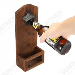 Bottle Opener Drink Wooden Wall Mount Bottle Cap Opener Cap Catcher Bottle Opener Drink Wooden Wall Mount Bottle Cap Opener Cap Catcher