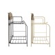 Brown / White 2-layers Metal Iron Storage Rack Decorative Storage Shelf