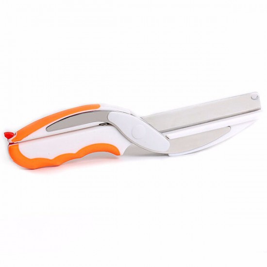 Colorful 2 In1 Vegetable Food Scissor And Cutting Board Stainless Steel Cutter Knife