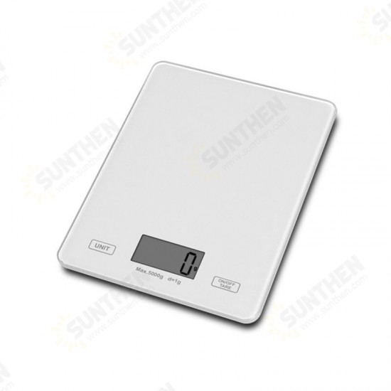 DG-TGK1 Digital Kitchen Toughened Glass Scale 1g/5kg Food Scale Ultra Slim Tempered Glass LCD Display Kitchen Baking Mesuring Tool