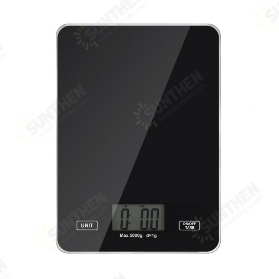 DG-TGK1 Digital Kitchen Toughened Glass Scale 1g/5kg Food Scale Ultra Slim Tempered Glass LCD Display Kitchen Baking Mesuring Tool