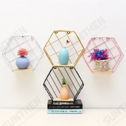 DIY Wall-mounted Display Shelf Rack Floating Storage Iron Wood Organizer DIY Wall-mounted Display Shelf Rack Floating Storage Iron Wood Organizer