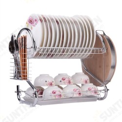 Dish Drying Rack 2 Tier Dish Rack with Utensil Holder Cup Holder and Dish Drainer for Kitchen Counter Dish Drying Rack 2 Tier Dish Rack with Utensil Holder Cup Holder and Dish Drainer for Kitchen Counter