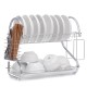 Dish Drying Rack 2 Tier Dish Rack with Utensil Holder Cup Holder and Dish Drainer for Kitchen Counter