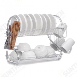 Dish Drying Rack 2 Tier Dish Rack with Utensil Holder Cup Holder and Dish Drainer for Kitchen Counter Dish Drying Rack 2 Tier Dish Rack with Utensil Holder Cup Holder and Dish Drainer for Kitchen Counter