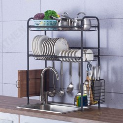 Double Layer Shelf Dish Stainless Holder Steel Sink Drain Rack Kitchen Cutlery Drying Drainer Kitchen Storage Rack Double Layer Shelf Dish Stainless Holder Steel Sink Drain Rack Kitchen Cutlery Drying Drainer Kitchen Storage Rack