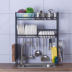 Double Layer Shelf Dish Stainless Holder Steel Sink Drain Rack Kitchen Cutlery Drying Drainer Kitchen Storage Rack Double Layer Shelf Dish Stainless Holder Steel Sink Drain Rack Kitchen Cutlery Drying Drainer Kitchen Storage Rack