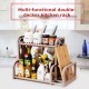 Double Layer Spice Jar Rack Storage Shelf Pantry Kitchen Cabinet Cupboard Holder