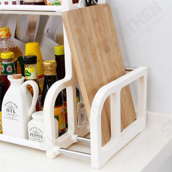 Double Layer Spice Jar Rack Storage Shelf Pantry Kitchen Cabinet Cupboard Holder