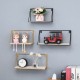 Floating Corner Wall Iron Shelf Wall Mounted Wood Storage Shelf Home Office Decoration Display