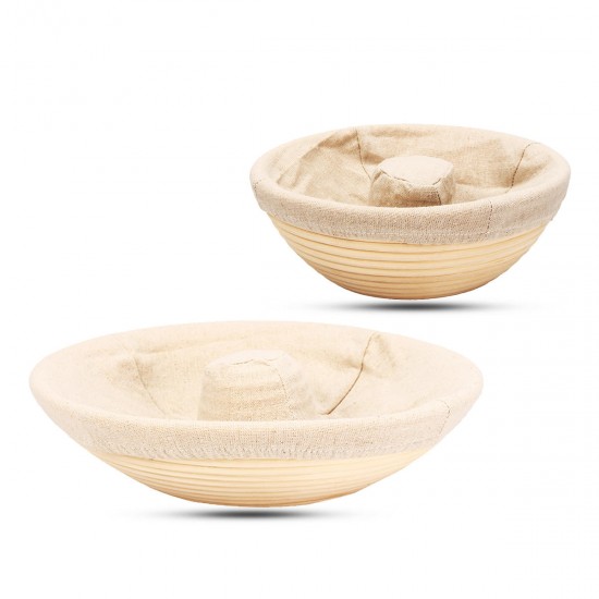 Handmade Round Oval Banneton Bortform Rattan Storage Baskets Bread Dough Proofing Liner