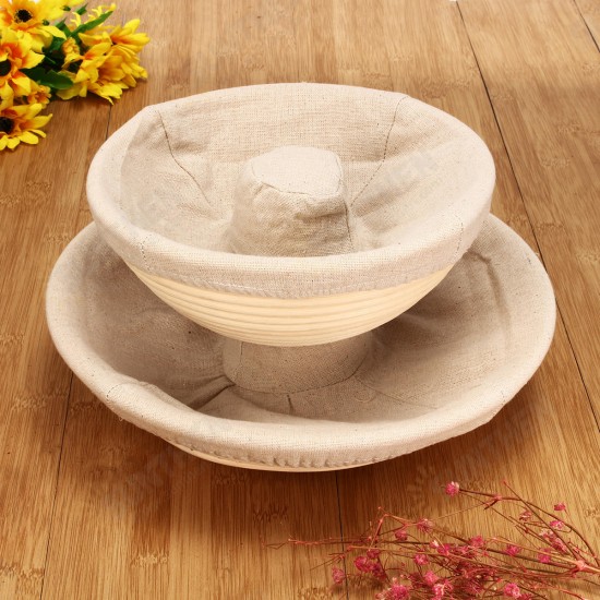 Handmade Round Oval Banneton Bortform Rattan Storage Baskets Bread Dough Proofing Liner