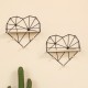 Heart Shaped Metal Wire & Wooden Rack Wall Unit Hanging Shelf