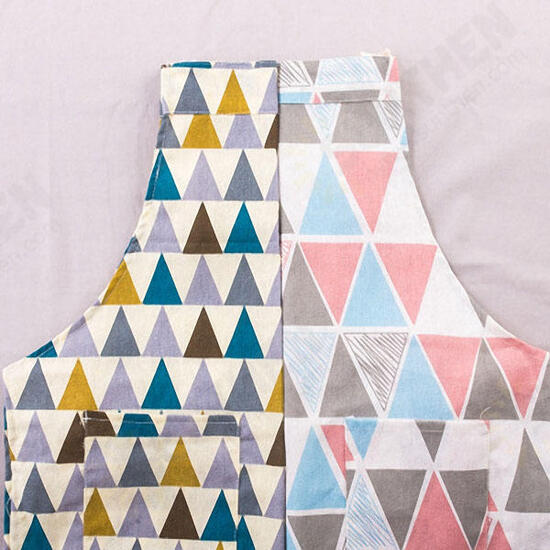 Cotton Sleeveless Apron Triangular Lattice Kitchen Cooking Simple Aprons Cotton Linen