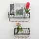 Industrial Metal Wire Wood Wall Shelf Rack Modern Loft Dorm Storage Shelf