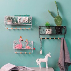Industrial Metal Wire Wood Wall Shelf Rack Modern Loft Dorm Storage Shelf Industrial Metal Wire Wood Wall Shelf Rack Modern Loft Dorm Storage Shelf