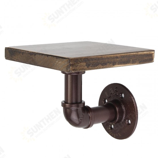 Industrial Wall Mount Display Shelf Hanging Iron Pipe Bracket Holder Shelving Decoration