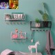 Iron Rack Wooden Wall Hanging Shelf Holder Books Pot Plant Storage +Hooks