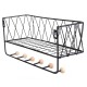 Iron Rack Wooden Wall Hanging Shelf Holder Books Pot Plant Storage +Hooks