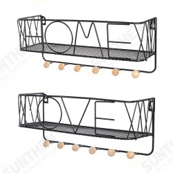 Iron Wall Mounting Shelf Hook Storage Rack Hanging Ledge Holder Home Decoration Iron Wall Mounting Shelf Hook Storage Rack Hanging Ledge Holder Home Decoration