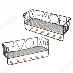 Iron Wall Mounting Shelf Hook Storage Rack Hanging Ledge Holder Home Decoration Iron Wall Mounting Shelf Hook Storage Rack Hanging Ledge Holder Home Decoration