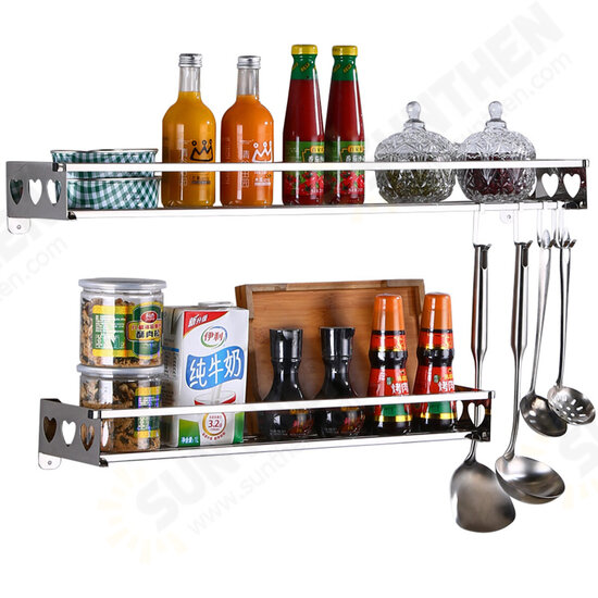 Kitchen Hanging Pot Pan Rack Wall Mount Storage Shelf Saucepan Holder