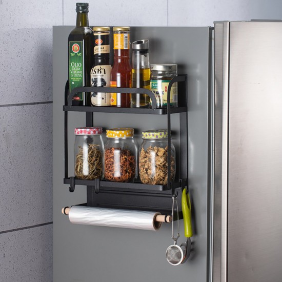 Kitchen Magnetic Organiser Rack Fridge Side Shelf Storage Holder