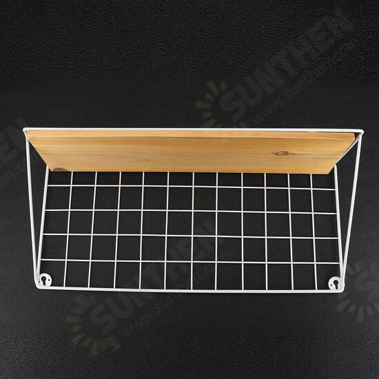 Large Metal & Wood Wall Hanging Shelf Birdcage Storage Bracket Hallway Display Home Decor