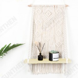 Macrame Plant Hanger Basket Hand Woven Tapestry Wood Pot Shelf Room Decoration Macrame Plant Hanger Basket Hand Woven Tapestry Wood Pot Shelf Room Decoration