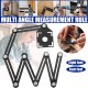 Multi Angle Measuring Ruler Drill Hole Locator 4/8-Sided Universal Locator Aluminum Alloy Angle Measuring Ruler Foldable Tools