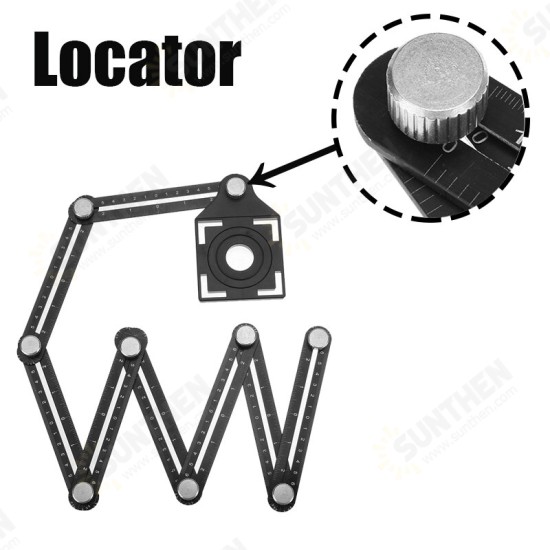 Multi Angle Measuring Ruler Drill Hole Locator 4/8-Sided Universal Locator Aluminum Alloy Angle Measuring Ruler Foldable Tools