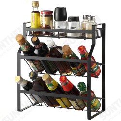 Multi-Functional 3-Tier Condiment Rack Kitchen Supplies Collection Arrangement Shelf Ground Storage Organizer Multi-Functional 3-Tier Condiment Rack Kitchen Supplies Collection Arrangement Shelf Ground Storage Organizer