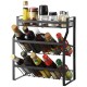 Multi-Functional 3-Tier Condiment Rack Kitchen Supplies Collection Arrangement Shelf Ground Storage Organizer